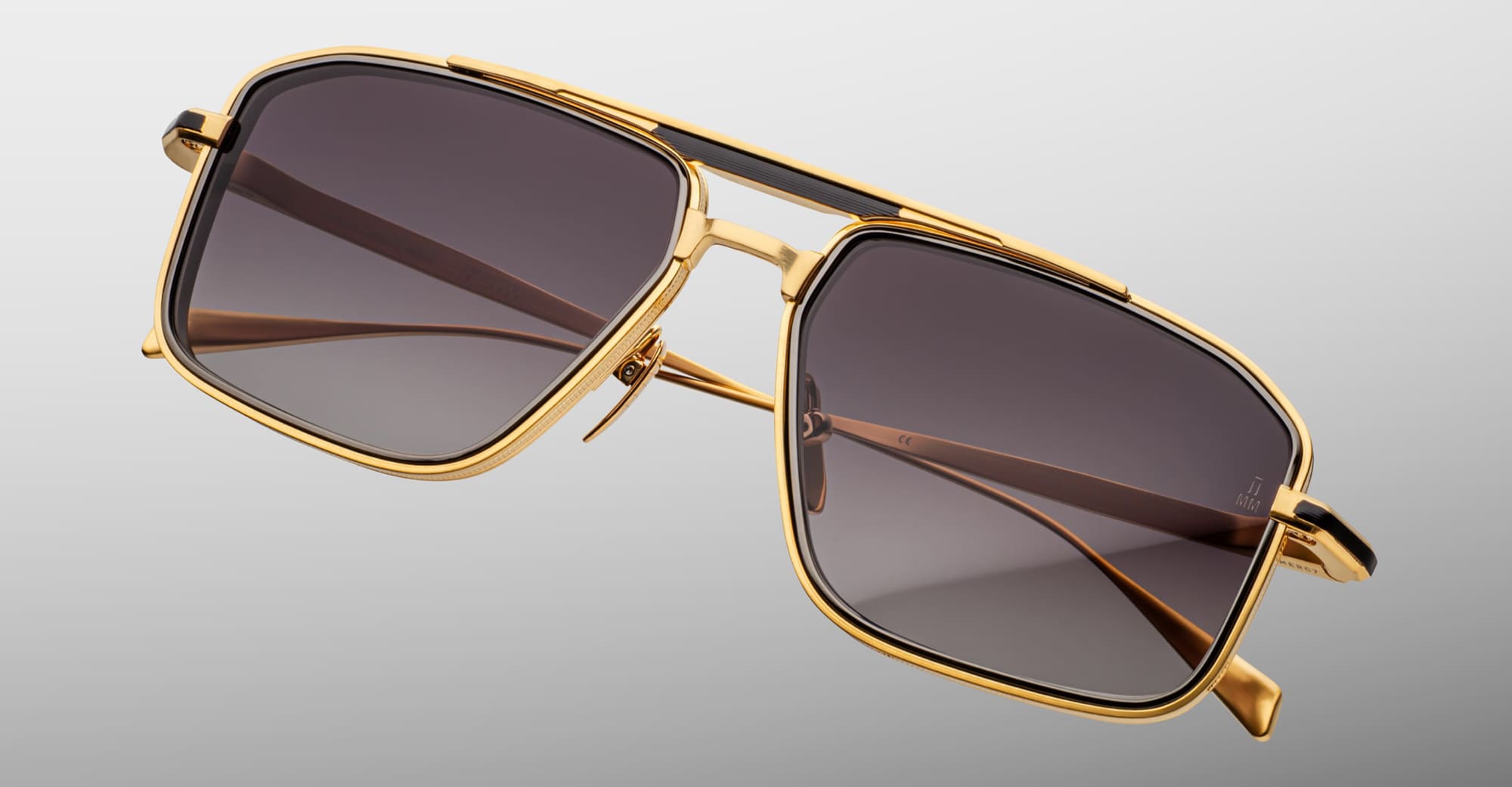 Ottica Mondello Roma - Jacques Marie Mage - JMMER-C7 - EARL - CIA - Titanium - shape Navigator - Gold - EYEWEAR - SUNGLASSES - Unisex,Uomo,Donna,Women,Men - lens Black - Made In Japan