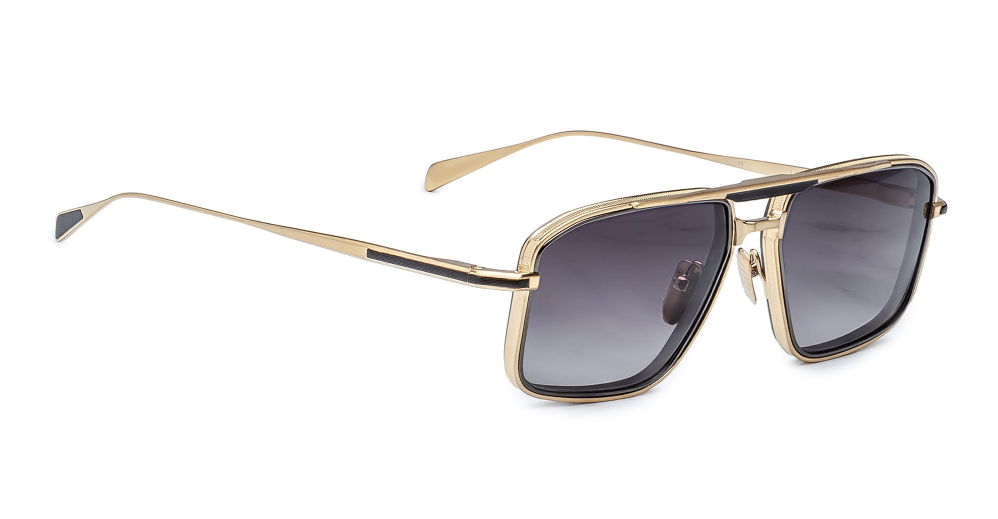 Ottica Mondello Roma - Jacques Marie Mage - JMMER-C7 - EARL - CIA - Titanium - shape Navigator - Gold - EYEWEAR - SUNGLASSES - Unisex,Uomo,Donna,Women,Men - lens Black - Made In Japan