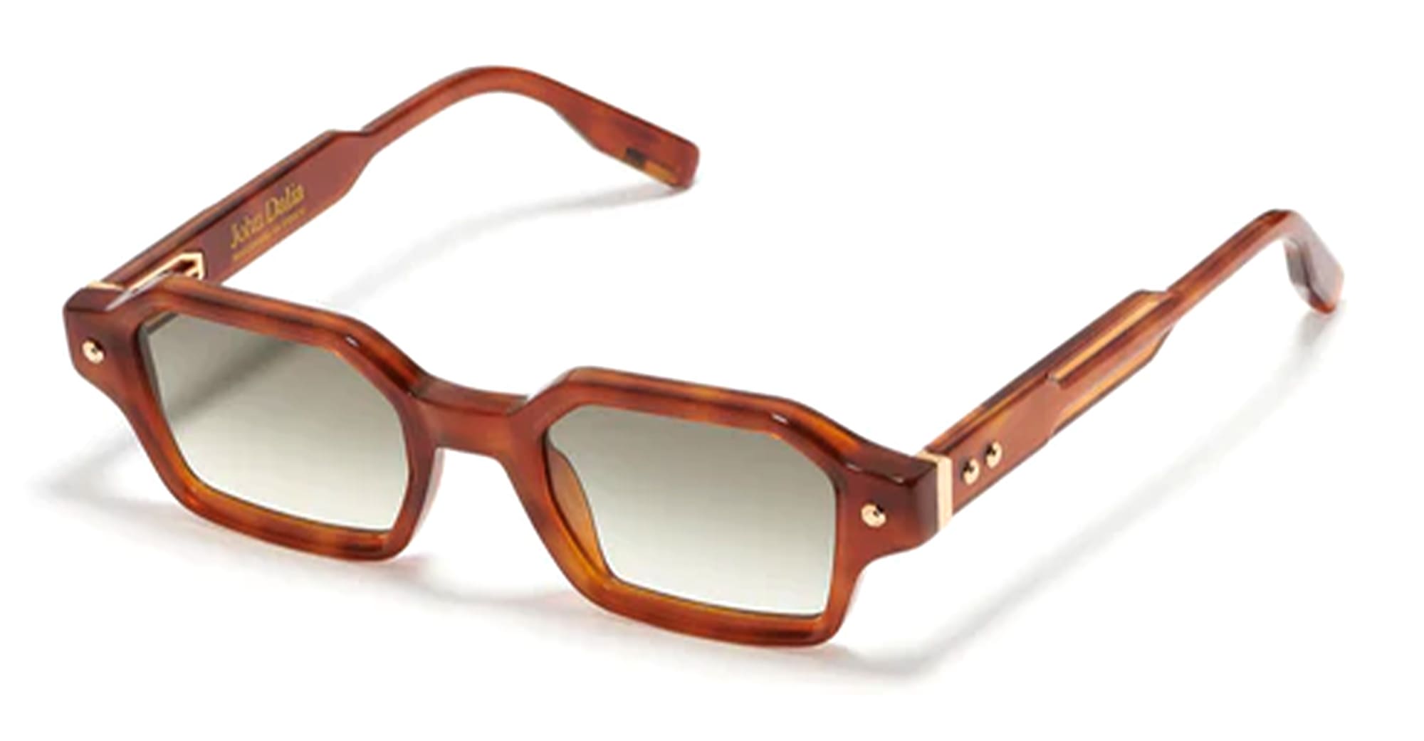 Ottica Mondello Roma - John Dalia - P09-C123 - PROJECT 09 -  C123 Cognac / Rose Gold - Acetate - shape Rectangular - brown - EYEWEAR - SUNGLASSES - Unisex,Uomo,Donna,Women,Men - lens Gradient green - Made In France