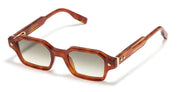 Ottica Mondello Roma - John Dalia - P09-C123 - PROJECT 09 -  C123 Cognac / Rose Gold - Acetate - shape Rectangular - brown - EYEWEAR - SUNGLASSES - Unisex,Uomo,Donna,Women,Men - lens Gradient green - Made In France