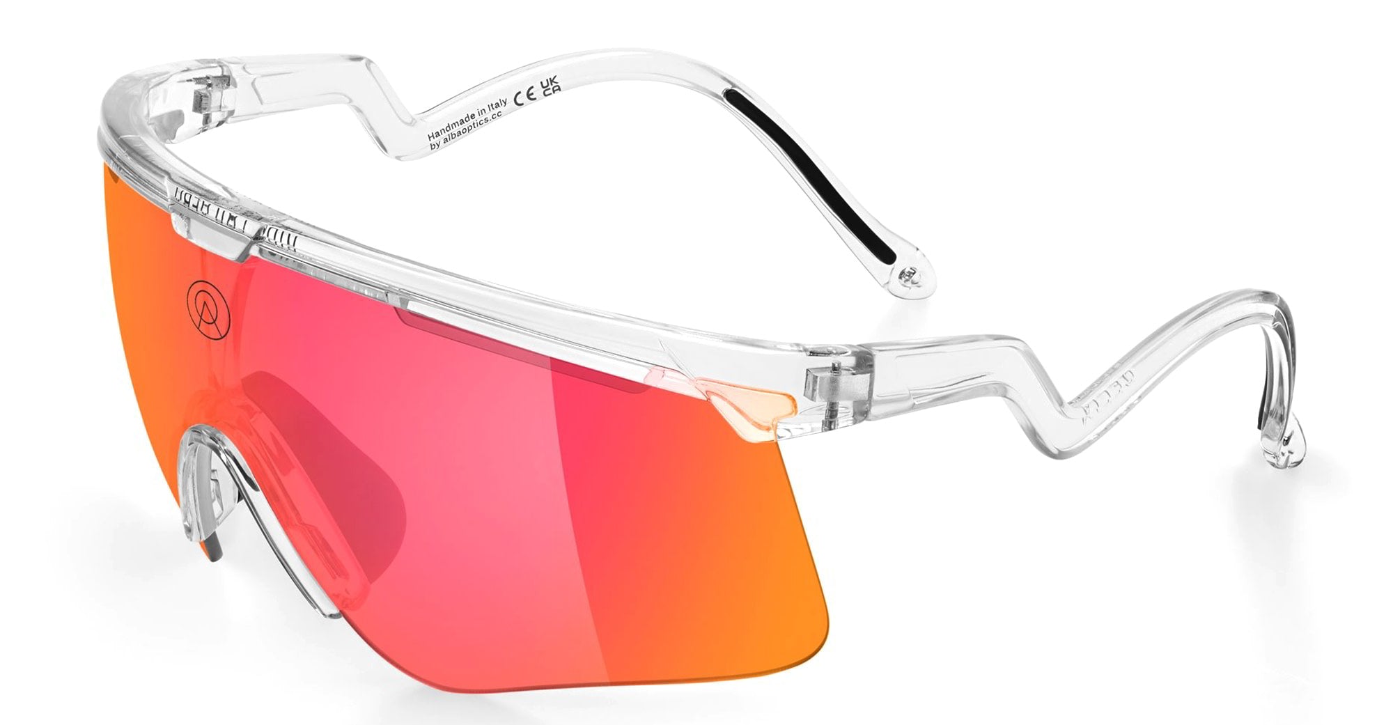 Ottica Mondello Roma - Alba Optics - 8050054518671 - DELTA - CRYSTAL / VZUM F-LENS FIRE - Tr90 - shape Mask - transparent - EYEWEAR - SUNGLASSES - Unisex,Uomo,Donna,Women,Men - lens red - Made In Italy