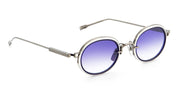 Ottica Mondello Roma - Sato - Acamar-II-AS-P-1 - ACAMAR II - antique silver / platinum - Titanium - shape Oval - Silver - EYEWEAR - SUNGLASSES - Unisex,Uomo,Donna,Women,Men - lens Gradient blue - Made In Japan