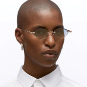 Ottica Mondello Roma - Kuboraum - KRSH65PG0000004K - MASK H65 PG - ROSE GOLD - Metal - shape Oval - rose gold - EYEWEAR - SUNGLASSES - Unisex,Uomo,Donna,Women,Men - lens Gradient green - Made In Italy