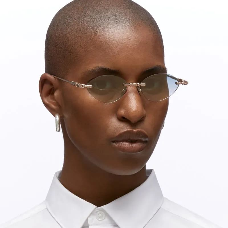 Ottica Mondello Roma - Kuboraum - KRSH65PG0000004K - MASK H65 PG - ROSE GOLD - Metal - shape Oval - rose gold - EYEWEAR - SUNGLASSES - Unisex,Uomo,Donna,Women,Men - lens Gradient green - Made In Italy