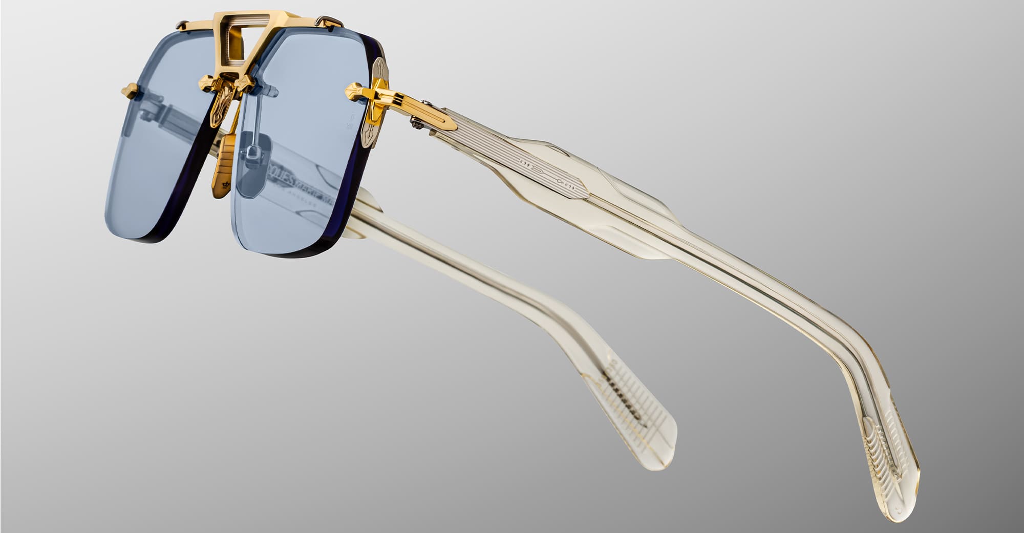 Ottica Mondello Roma - Jacques Marie Mage - JMMSVR-19H - SILVERTON - CIEL - Acetate, titanium - shape Squared - Gold - EYEWEAR - SUNGLASSES - Unisex,Uomo,Donna,Women,Men - lens Blue - Made In Japan
