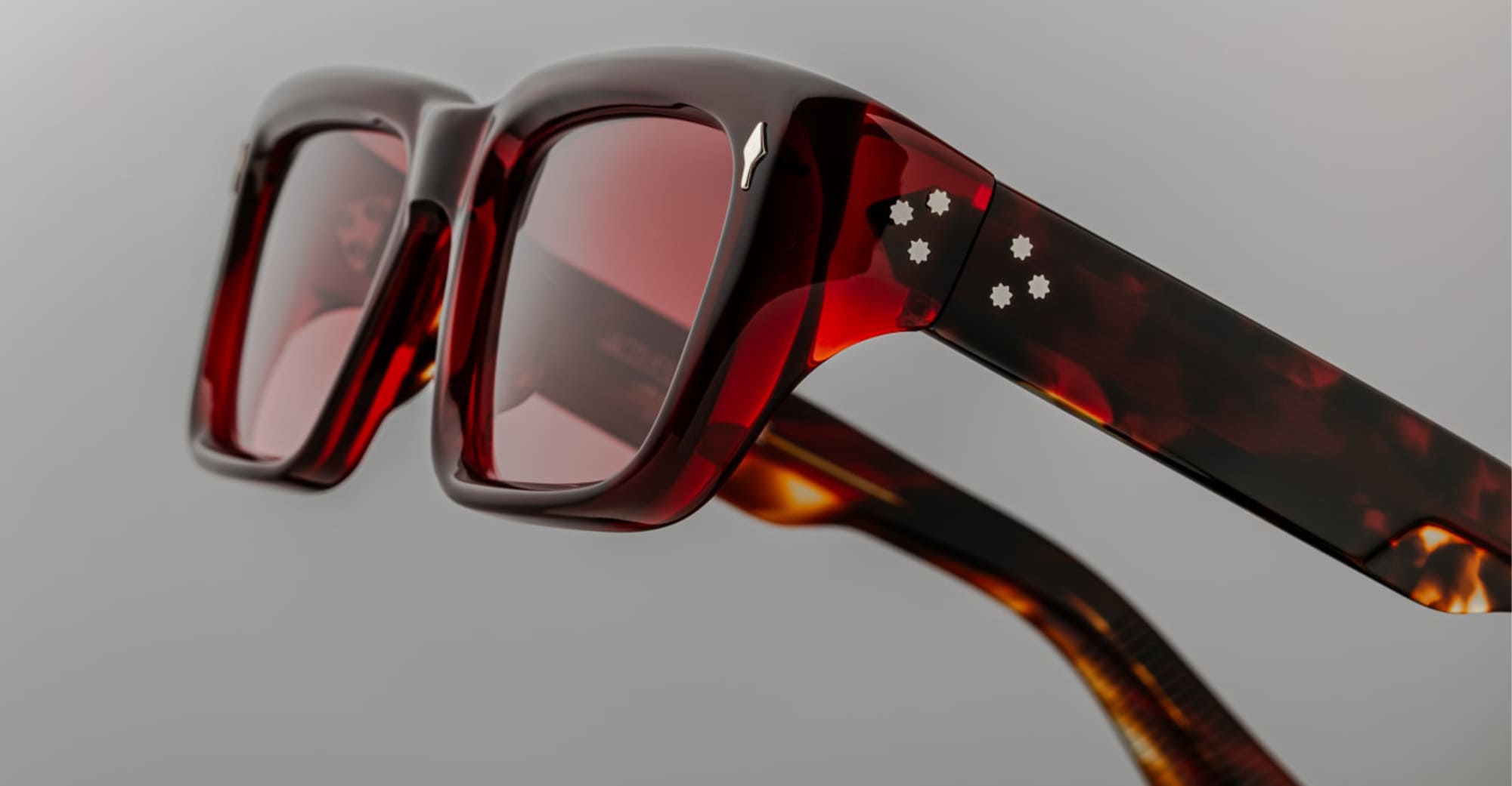 Ottica Mondello Roma - Jacques Marie Mage - JMMWK-24 - WALKER - BURGUNDY - Acetate - shape Rectangular - burgundy - EYEWEAR - SUNGLASSES - Uomo,Men - lens red - Made In Japan