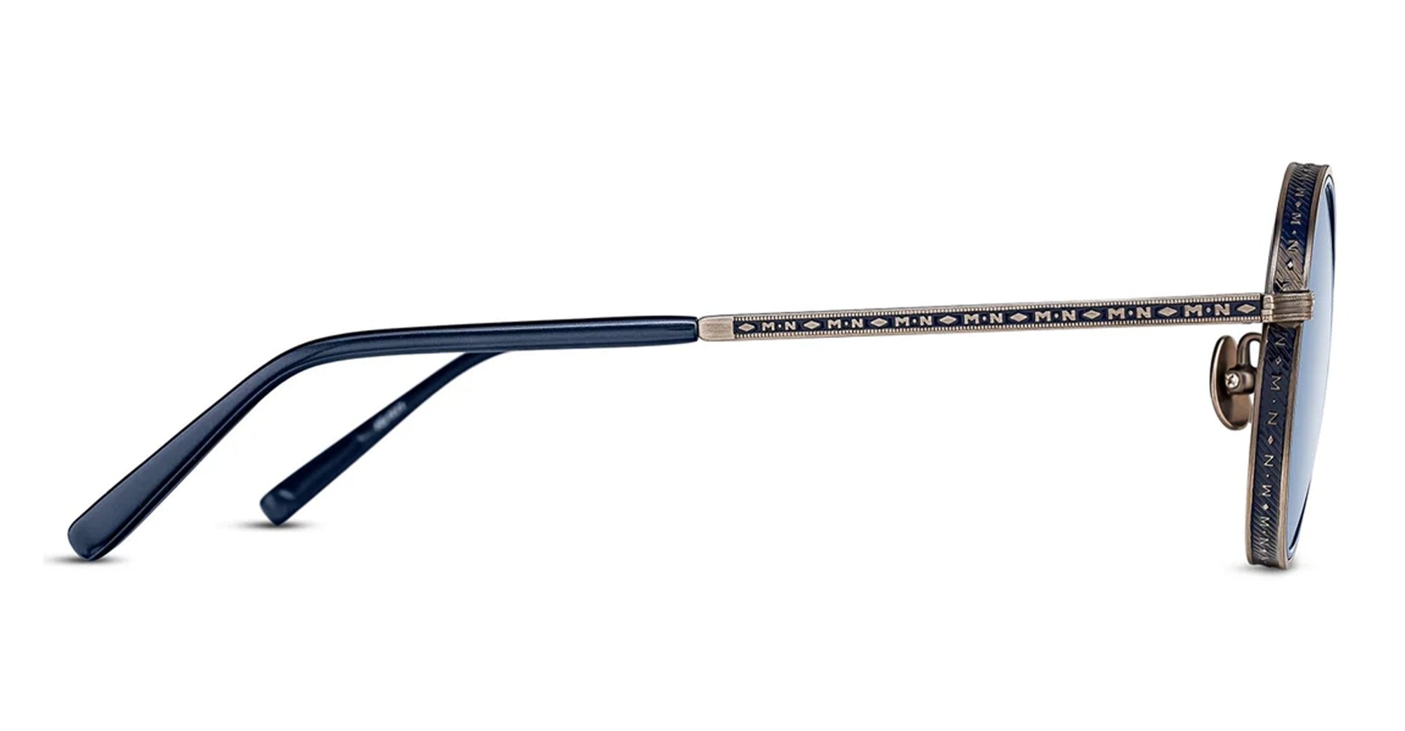 Ottica Mondello Roma - Matsuda - M3100-I.SG.AS-NVY.45 - M3100-I - ANTIQUE SILVER / NAVY - Titanium - shape Round - Silver, blue - EYEWEAR - SUNGLASSES - Unisex,Uomo,Donna,Women,Men - lens Blue - Made In Japan