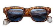 Ottica Mondello Roma - Jacques Marie Mage - JMMFE-13U - FELLINI - CAIRO - Acetate - shape Squared - Havana - EYEWEAR - SUNGLASSES - Unisex,Uomo,Donna,Women,Men - lens Blue - Made In Japan