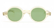 Ottica Mondello Roma - Julius Tart - JTPL-035R-Rivet-2B-GN-30 - ROUND-EYE - CHAMPAGNE / GREEN LENS - Acetate - shape Round - transparent beige - EYEWEAR - SUNGLASSES - Unisex,Uomo,Donna,Women,Men - lens Green - Made In Japan