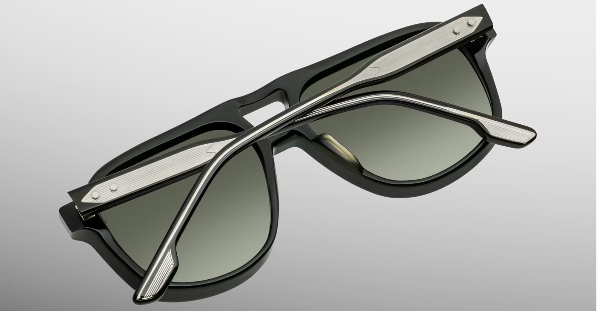 Ottica Mondello Roma - Jacques Marie Mage - JMMON-1N - LEONARD - VIPER - Acetate - shape Aviator - Black - EYEWEAR - SUNGLASSES - Unisex,Uomo,Donna,Women,Men - lens Gradient green - Made In Japan