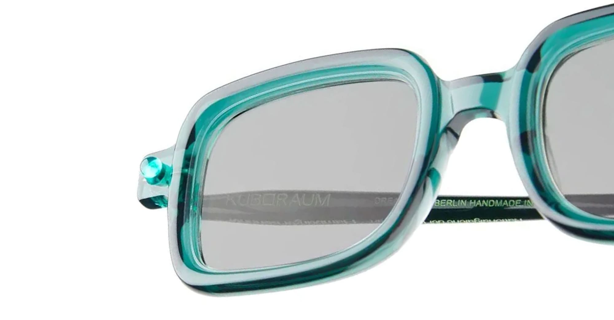 Ottica Mondello Roma - Kuboraum - KRS0P2HB0000002F - MASK P2 HB - HAMBURGER BANOFF - Metal - shape Rectangular - green - EYEWEAR - SUNGLASSES - Unisex,Uomo,Donna,Women,Men - lens light grey - Made In Italy