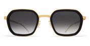 Ottica Mondello Roma - Mykita - 10091573 - BEAM - MH7 PITCH BLACK / GLOSSY GOLD - stainless steel - shape Squared - gold, black - EYEWEAR - SUNGLASSES - Unisex,Uomo,Donna,Women,Men - lens Gradient grey - Made In Germany