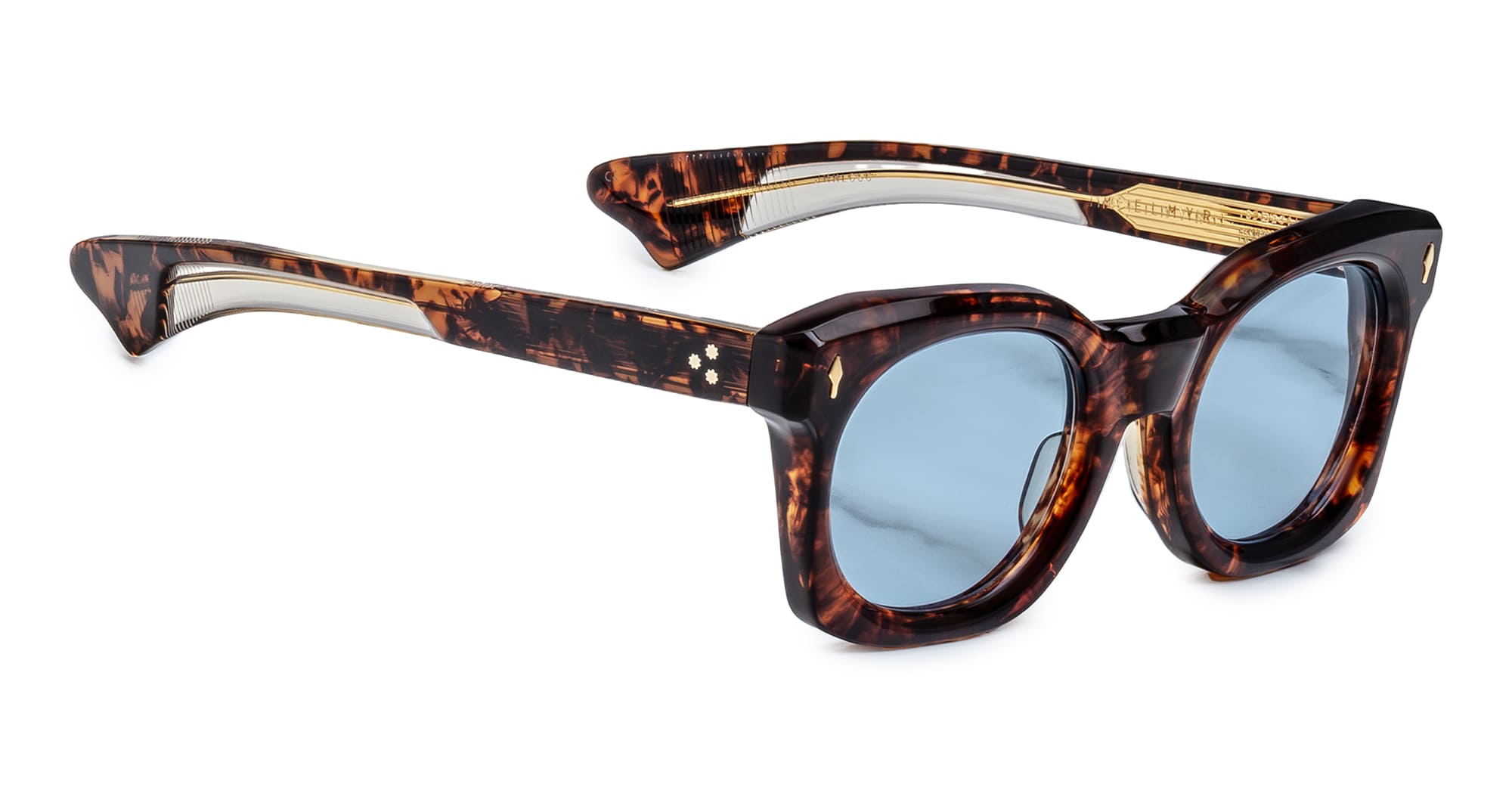 Ottica Mondello Roma - Jacques Marie Mage - JMMLG-5C - ELMYR - ARGYLE - titanium, acetate - shape Panto - Havana - EYEWEAR - SUNGLASSES - Unisex,Uomo,Donna,Women,Men - lens Blue - Made In Japan