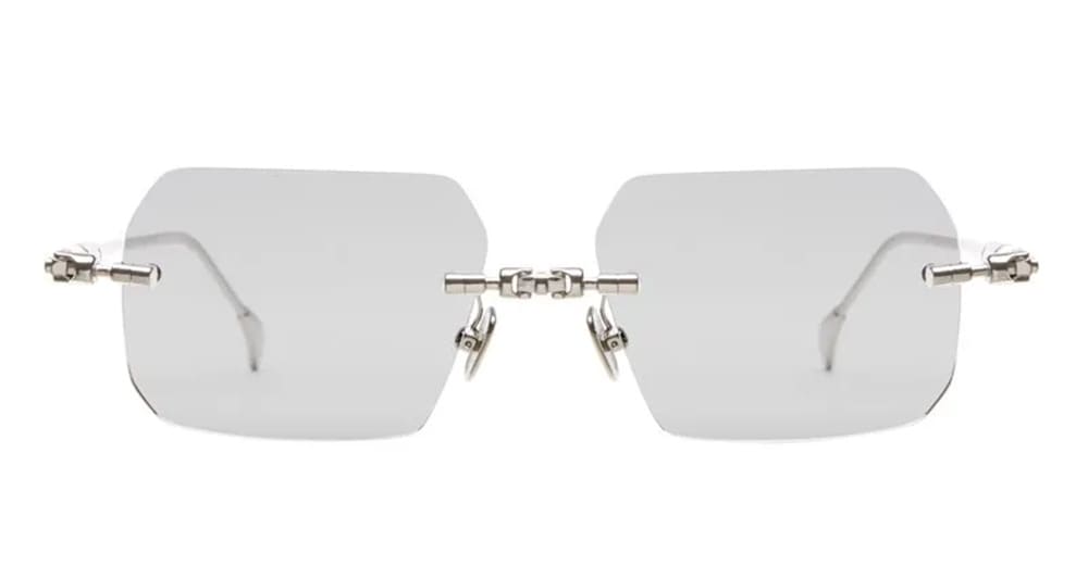 Ottica Mondello Roma - Kuboraum - KRSH68SI0000004G - MASK H68 SI - SILVER - Metal - shape Squared - Silver - EYEWEAR - SUNGLASSES - Unisex,Uomo,Donna,Women,Men - lens Grey - Made In Italy