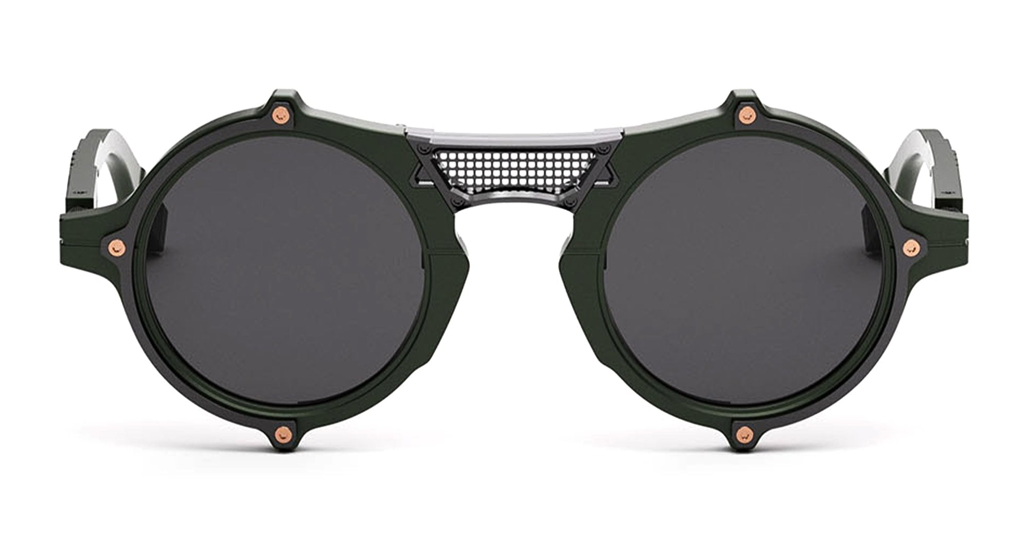 Ottica Mondello Roma - Movitra - NOMAD 01 C1 - NOMAD 01 C1 - SOLID ARMY GREEN / GREY LENS - Acetate, metal - shape Round - green, grey - EYEWEAR - SUNGLASSES - Unisex,Uomo,Donna,Women,Men - lens Grey - Made In Italy