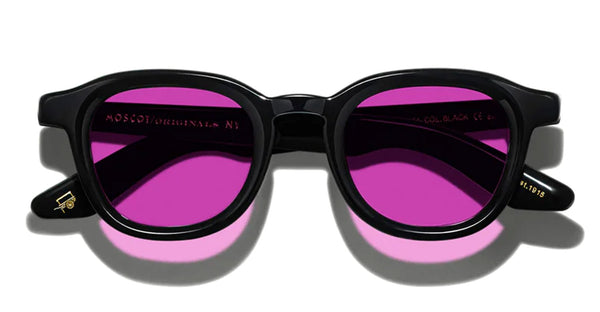 Moscot Dahven (44) - black / custom purple nurple lens – Mondello 1962