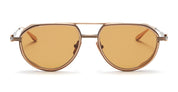 Ottica Mondello Roma - Akoni - AKS-511B-54 - SKYRACER - WHITE GOLD - Titanium - shape Pilot - Gold - EYEWEAR - SUNGLASSES - Uomo,Men - lens Brown - Made In Japan