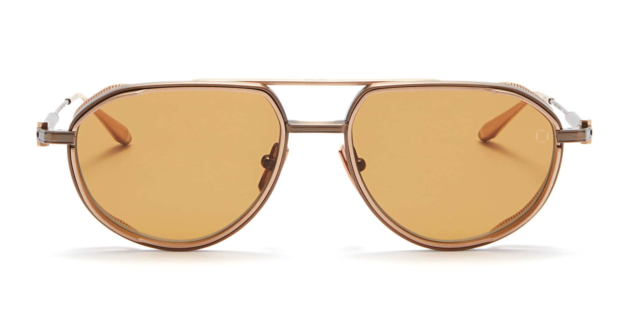 Ottica Mondello Roma - Akoni - AKS-511B-54 - SKYRACER - WHITE GOLD - Titanium - shape Pilot - Gold - EYEWEAR - SUNGLASSES - Uomo,Men - lens Brown - Made In Japan