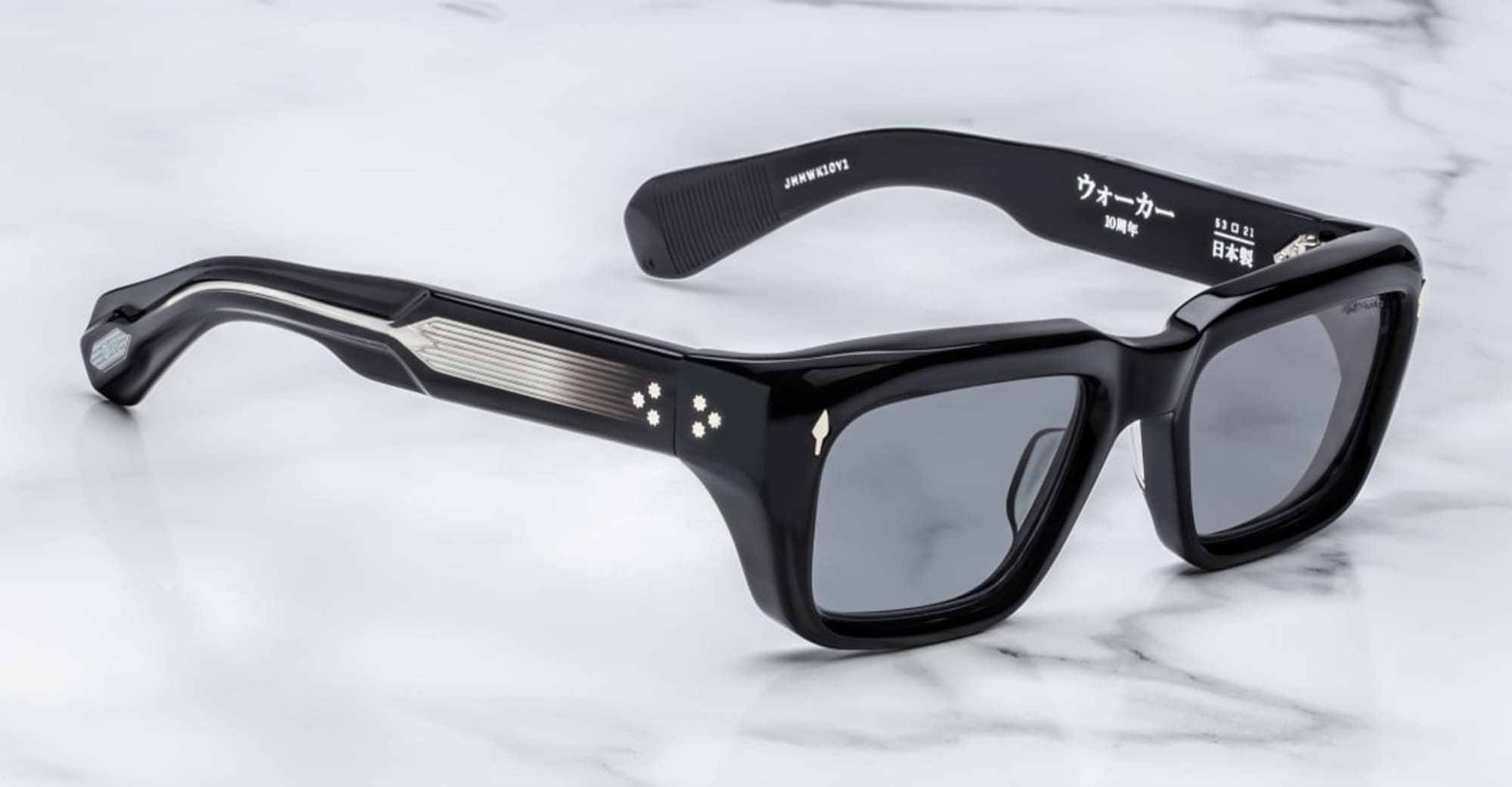 Ottica Mondello Roma - Jacques Marie Mage - JMMWK-10Y1 - DECADE COLLECTION: WALKER - DECADE - Acetate - shape Rectangular - Black - EYEWEAR - SUNGLASSES - Uomo,Men - lens Gradient grey - Made In Japan