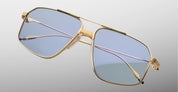 Ottica Mondello Roma - Jacques Marie Mage - JMMJG-19H - JAGGER - CIEL - Titanium - shape Aviator - Gold - EYEWEAR - SUNGLASSES - Unisex,Uomo,Donna,Women,Men - lens Blue - Made In Japan