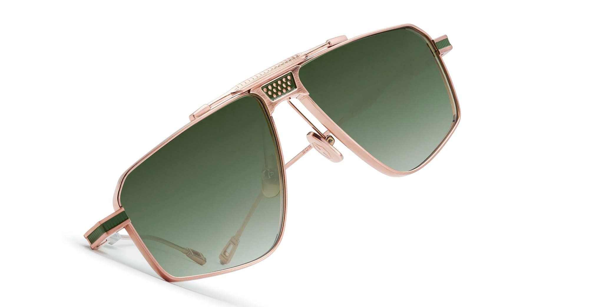 Ottica Mondello Roma - T HENRI - DME-007 - DROPHEAD - ENVY - Titanium - shape Aviator - rose gold - EYEWEAR - SUNGLASSES - Unisex,Uomo,Donna,Women,Men - lens Gradient green - Made In Japan