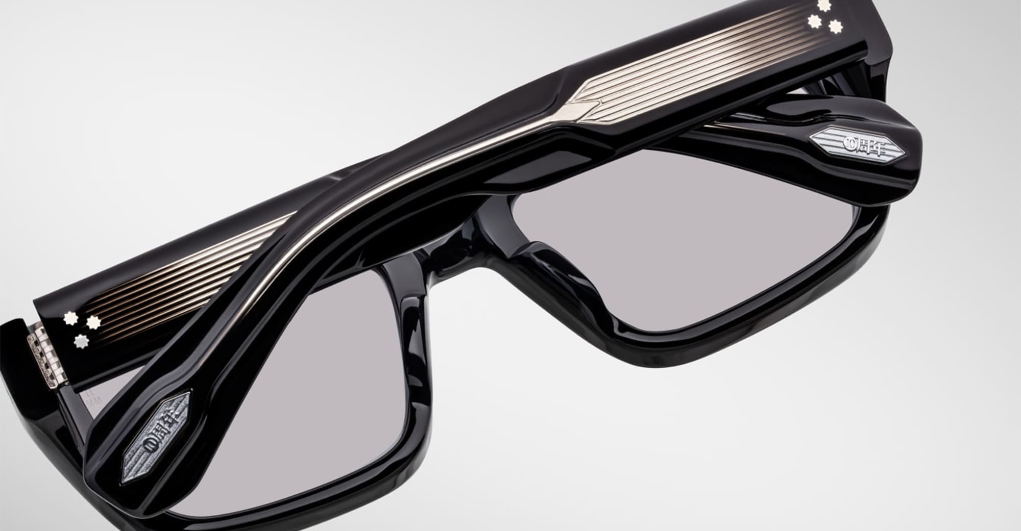 Ottica Mondello Roma - Jacques Marie Mage - JMMWK-10Y1 - DECADE COLLECTION: WALKER - DECADE - Acetate - shape Rectangular - Black - EYEWEAR - SUNGLASSES - Uomo,Men - lens Gradient grey - Made In Japan