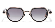 Ottica Mondello Roma - John Dalia - ANYA-C413 - ANYA - C413 Shiny Black / Rose Gold - Metal - shape Round - Black, gold - EYEWEAR - SUNGLASSES - Unisex,Uomo,Donna,Women,Men - lens Gradient grey - Made In France