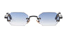 Ottica Mondello Roma - John Dalia - AMARU-C303 - AMARU-C303 - SHINY BLACK - Metal - shape Rectangular - Black - EYEWEAR - SUNGLASSES - Uomo,Men - lens Gradient blue - Made In France