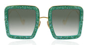 Ottica Mondello Roma - Anna-Karin Karlsson - S211-5203 - BEAMING SKY - Emerald - acetate, stainless steel - shape Squared - gold, green - EYEWEAR - SUNGLASSES - Donna,Women - lens Gradient grey - Made In Japan