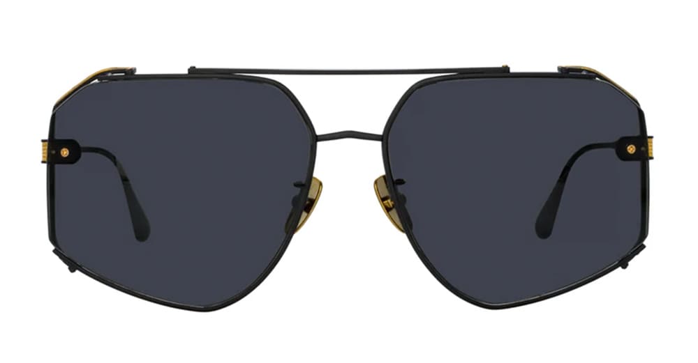 YELLOW GOLD  - Titanium - shape Aviator - Black - EYEWEAR - SUNGLASSES - Donna,Women - lens Grey - MadeIn Japan