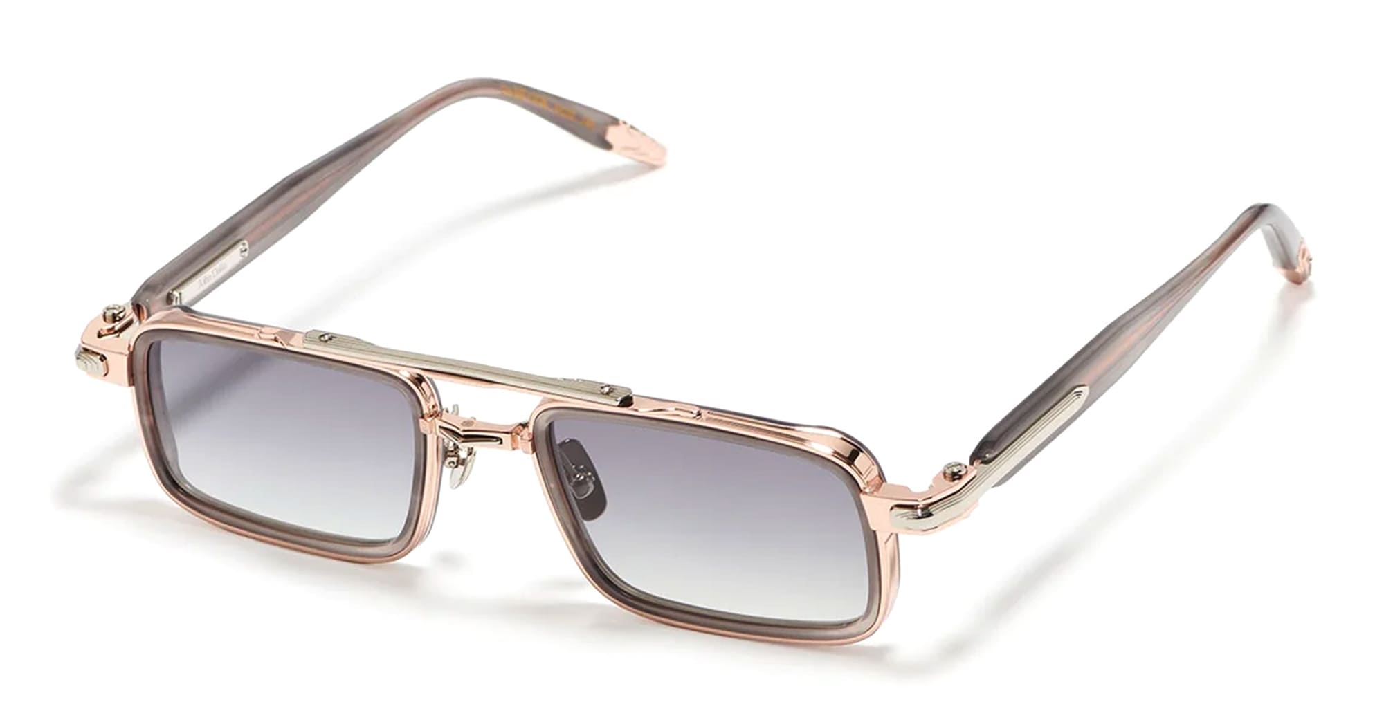 Ottica Mondello Roma - John Dalia - DANE-C476 - DANE - C476 - Workman Grey - Rose Gold / Platine - metal, acetate - shape Rectangular - gold, grey - EYEWEAR - SUNGLASSES - Unisex,Uomo,Donna,Women,Men - lens Gradient grey - Made In France