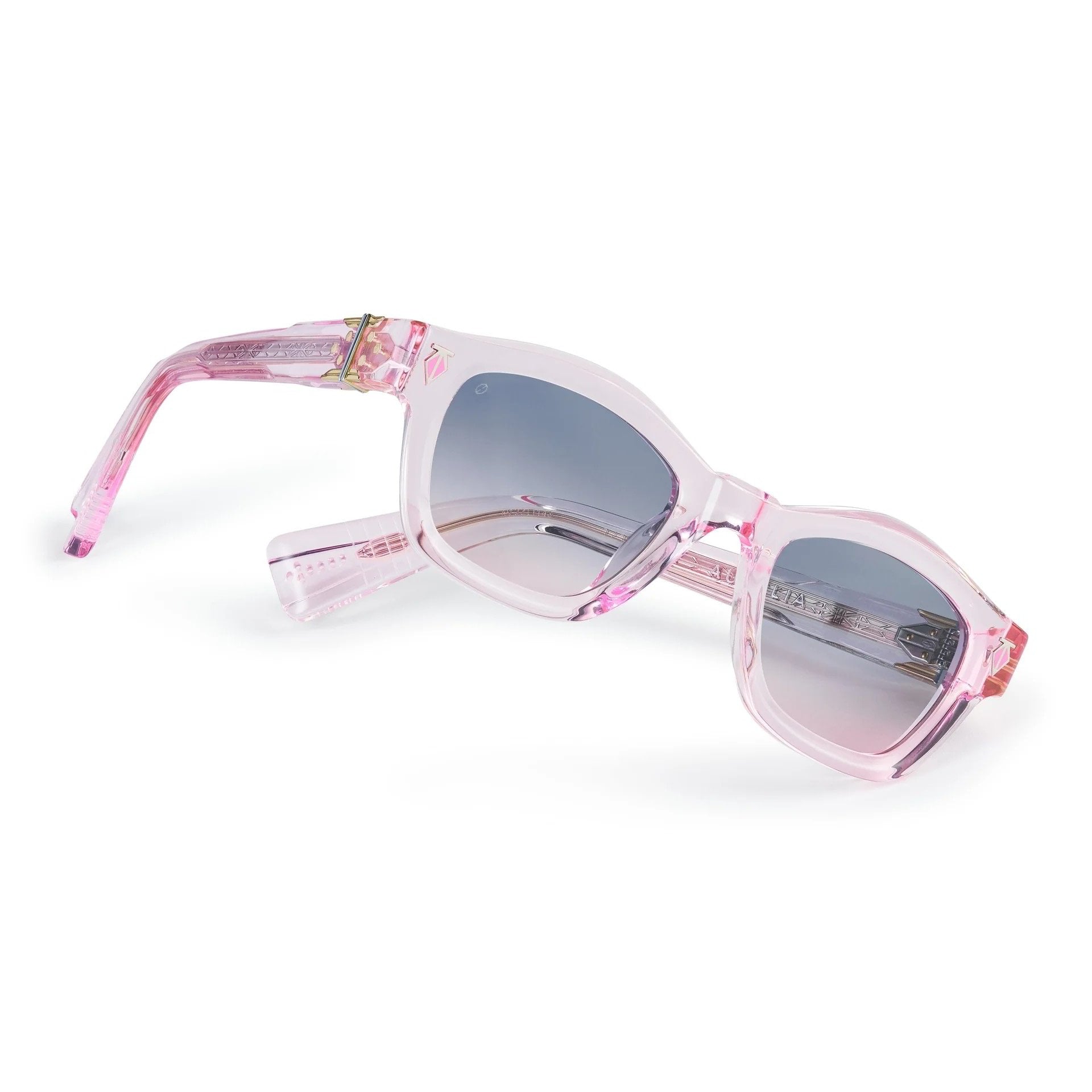 Ottica Mondello Roma - T HENRI - AUAP - AURELIA - PAMPELONNE - Acetate - shape Squared - pink - EYEWEAR - SUNGLASSES - Unisex,Uomo,Donna,Women,Men - lens Gradient blue - Made In Japan