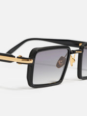 Ottica Mondello Roma - John Dalia - JUNO-C302 - JUNO - C302 - Shiny Black / Carbon Effect / Yellow - Metal - shape Rectangular - Black - EYEWEAR - SUNGLASSES - Unisex,Uomo,Donna,Women,Men - lens Grey - Made In France