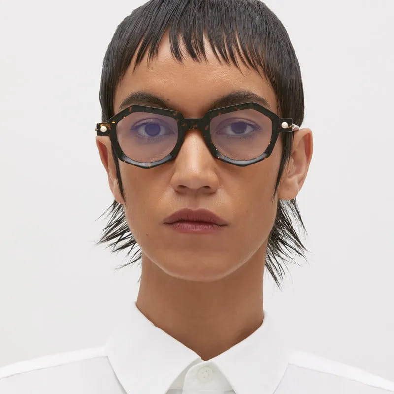 Ottica Mondello Roma - Kuboraum - KROP27HOF00000OP - MASK P27 HOF - HAVANA FIRE RX - Acetate - shape Geometric - Havana - EYEWEAR - EYEGLASSES - Unisex,Uomo,Donna,Women,Men - lens Clear - Made In Italy