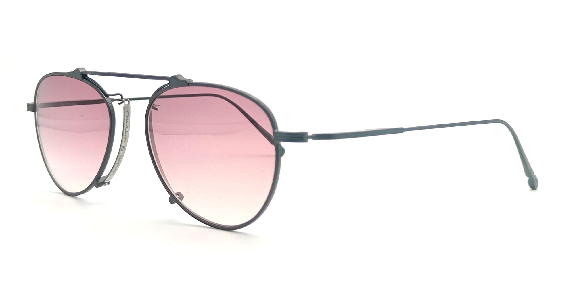  PINK GRADIENT - Titanium - shape Aviator - Black - EYEWEAR - SUNGLASSES - Donna,Women - lens Gradient pink - Made In Japan