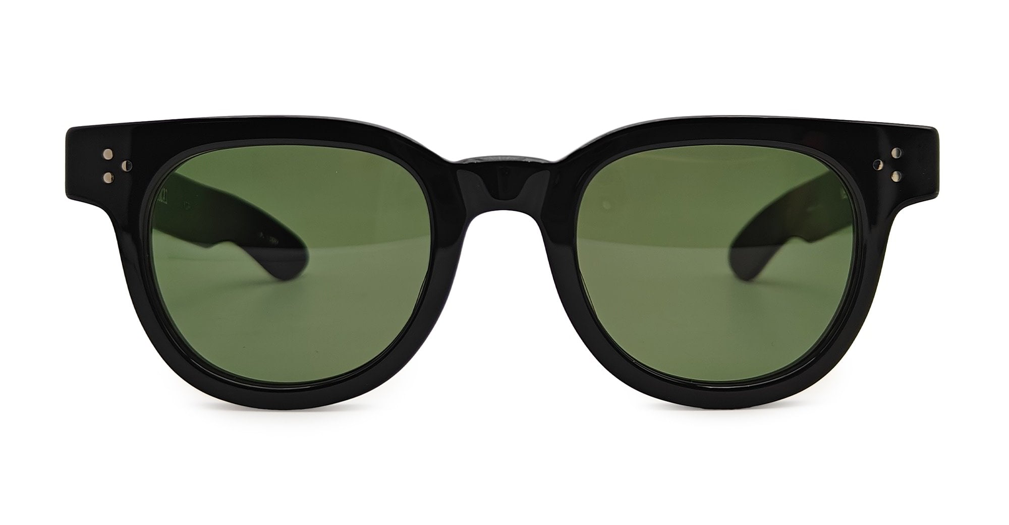  DARK GREEN LENS - Acetate - shape Round - Black - EYEWEAR - SUNGLASSES - Unisex,Uomo,Donna,Women,Men - lens Green - Made In Japan