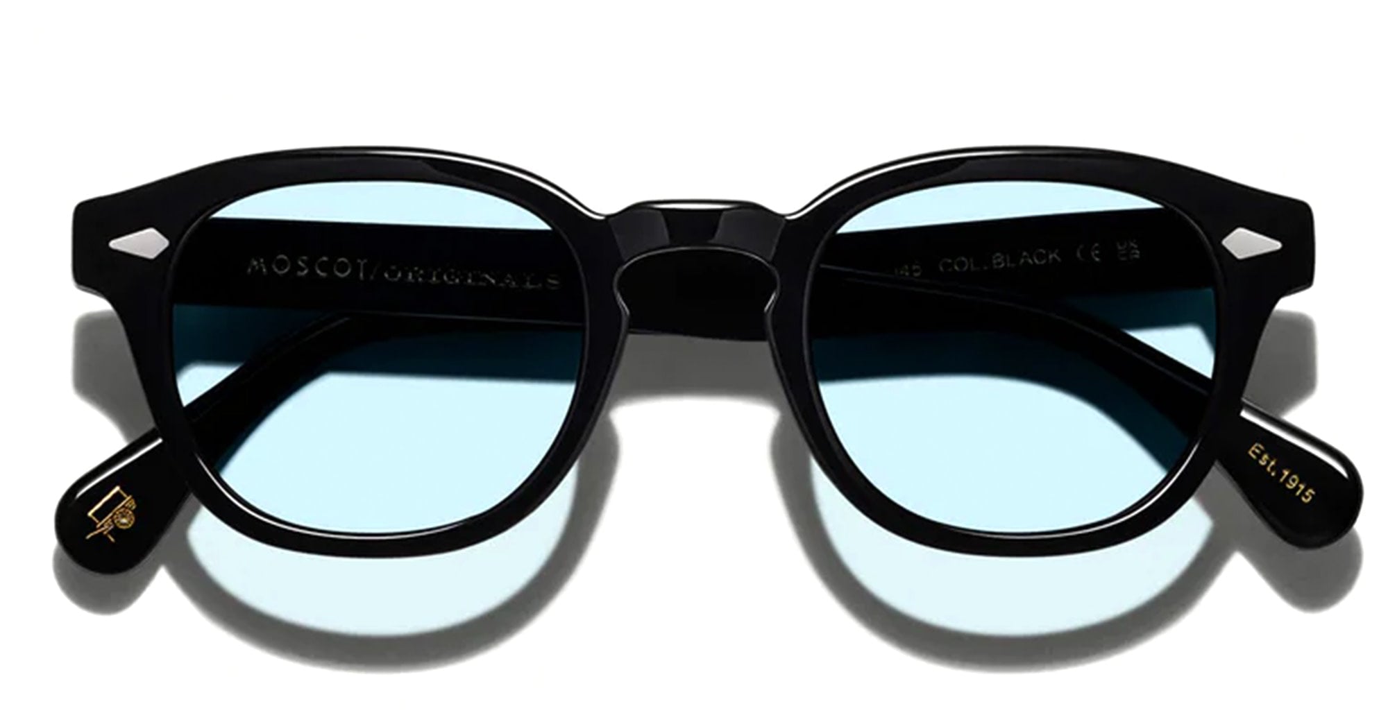 Ottica Mondello Roma - Moscot - OR-LMB2-S46240200-TF - LEMTOSH (46) - BLACK / CUSTOM BELAIR BLUE LENS - Acetate - shape Classic - Black - EYEWEAR - SUNGLASSES - Unisex,Uomo,Donna,Women,Men - lens Blue - Made In China
