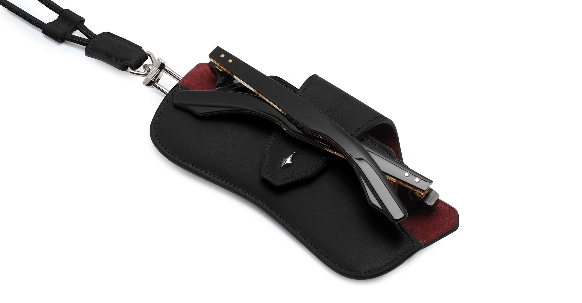 Ottica Mondello Roma - Jacques Marie Mage - JMMHTC-A4 - JMM EYEWEAR CASE - HUNTER - BLACK - Leather - shape Eyewear case - Black - ACCESSORI - ACCESSORIES - Unisex,Uomo,Donna,Women,Men - lens  - Made In Italy