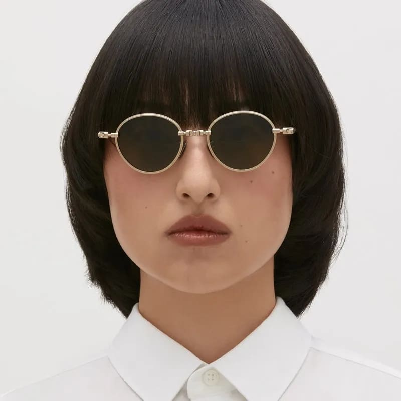 Ottica Mondello Roma - Kuboraum - KRSH67GD0000004K - MASK H67 GD - GOLD - Titanium - shape Round - Gold - EYEWEAR - SUNGLASSES - Unisex,Uomo,Donna,Women,Men - lens Green - Made In Italy