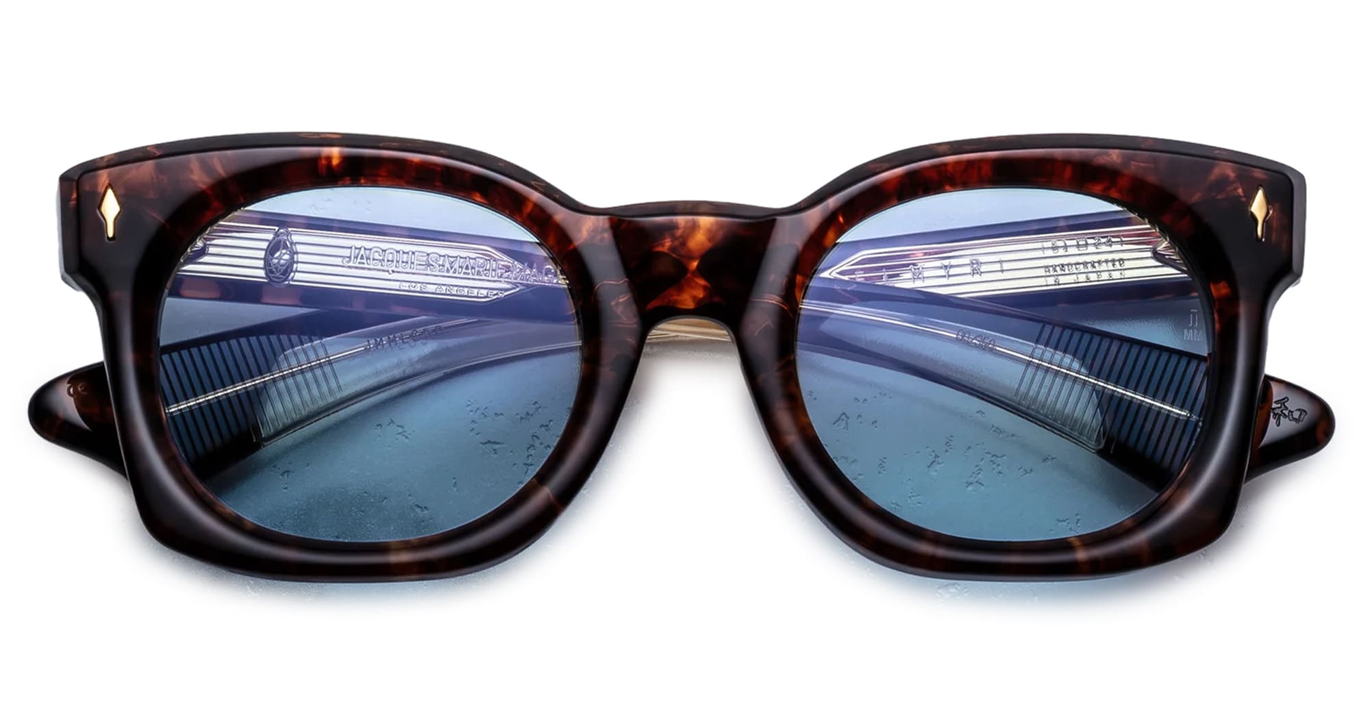 Ottica Mondello Roma - Jacques Marie Mage - JMMLG-5C - ELMYR - ARGYLE - titanium, acetate - shape Panto - Havana - EYEWEAR - SUNGLASSES - Unisex,Uomo,Donna,Women,Men - lens Blue - Made In Japan