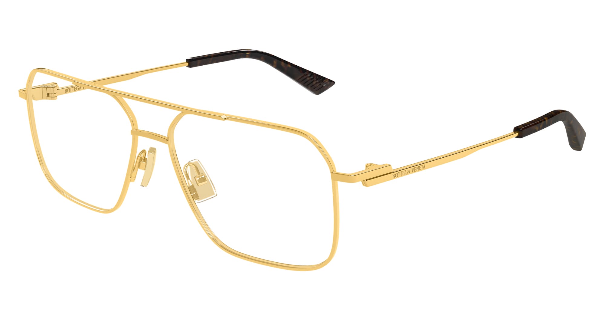 Ottica Mondello Roma - Bottega Veneta - BV1384O-001 - BV1384O-001 - GOLD / HAVANA RX - Metal - shape Navigator - Gold - EYEWEAR - EYEGLASSES - Uomo,Men - lens Clear - Made In Italy