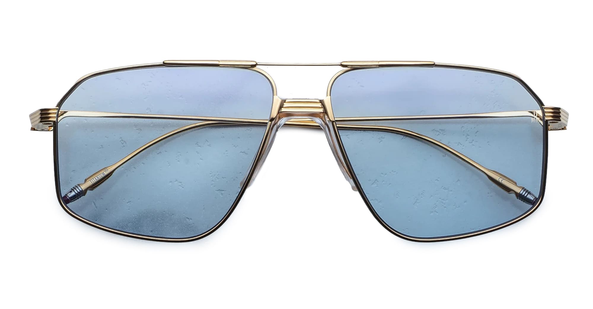 Ottica Mondello Roma - Jacques Marie Mage - JMMJG-19H - JAGGER - CIEL - Titanium - shape Aviator - Gold - EYEWEAR - SUNGLASSES - Unisex,Uomo,Donna,Women,Men - lens Blue - Made In Japan