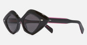 Ottica Mondello Roma - Cutler and Gross - CGSN-9126-48-01 - 9126 - BLACK ON PINK - Acetate - shape Diamond - black, pink - EYEWEAR - SUNGLASSES - Donna,Women - lens Grey - Made In Italy