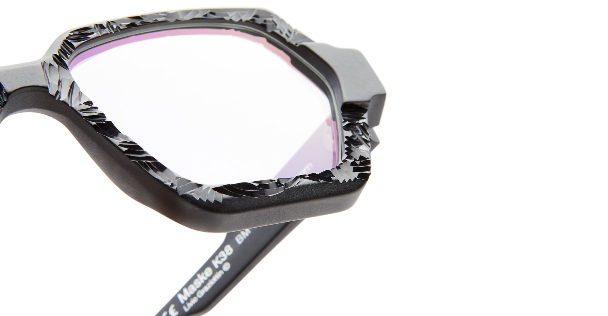 Ottica Mondello Roma - Kuboraum - KROK38BM00PK00OP - MASK K38 - BLACK MATTE / PITHOPRAKTA RX - Acetate - shape  - Black - EYEWEAR - EYEGLASSES - Donna,Women - lens Clear - Made In Italy