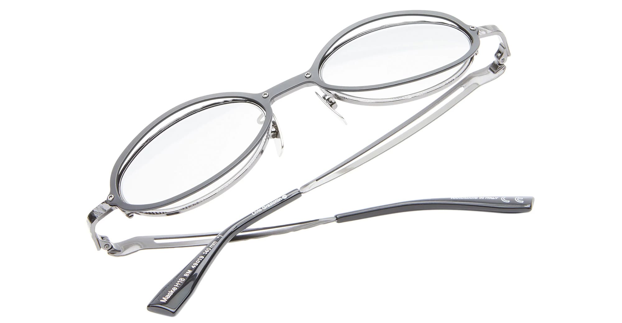 Ottica Mondello Roma - Kuboraum - KRSH18BM0000004G - MASK H18 - BLACK MATTE - Metal - shape Oval - Black - EYEWEAR - SUNGLASSES - Unisex,Uomo,Donna,Women,Men - lens light grey - Made In Italy