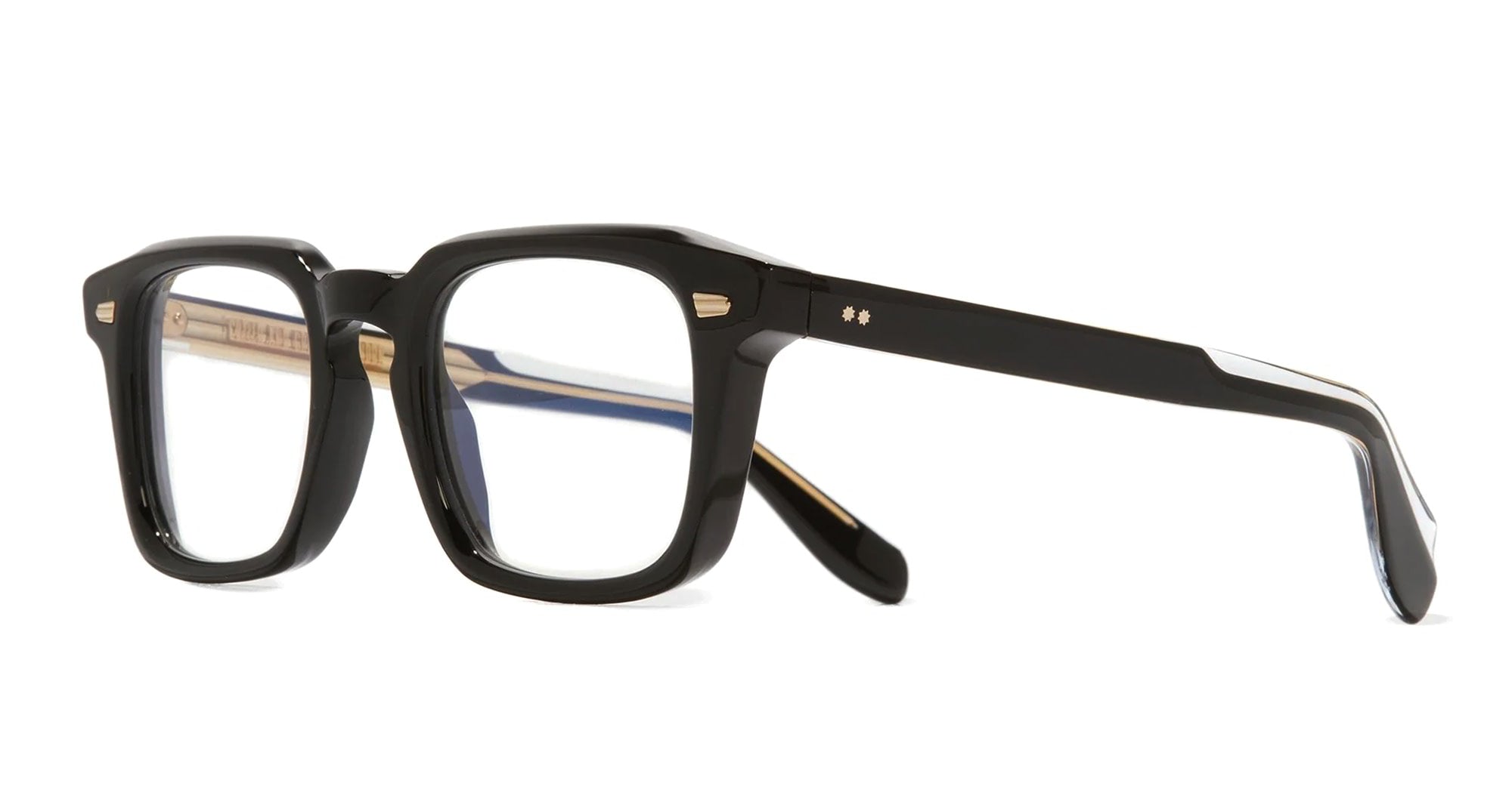 Ottica Mondello Roma - Cutler and Gross - CGOP-1416-49-01 - 1416 - BLACK ON CRYSTAL RX - Acetate - shape Squared - black, crystal - EYEWEAR - EYEGLASSES - Unisex,Uomo,Donna,Women,Men - lens Clear - Made In Italy
