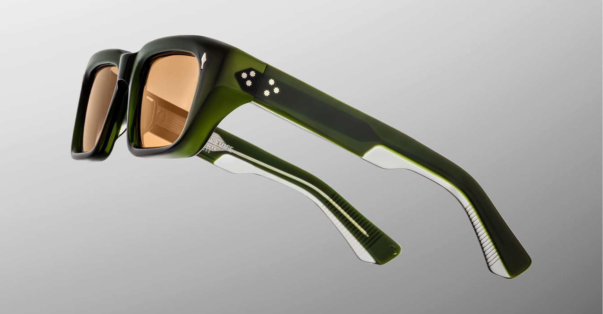 Ottica Mondello Roma - Jacques Marie Mage - JMMWK-18L - WALKER - BORNEO - Acetate - shape Rectangular - green - EYEWEAR - SUNGLASSES - Unisex,Uomo,Donna,Women,Men - lens orange - Made In Japan