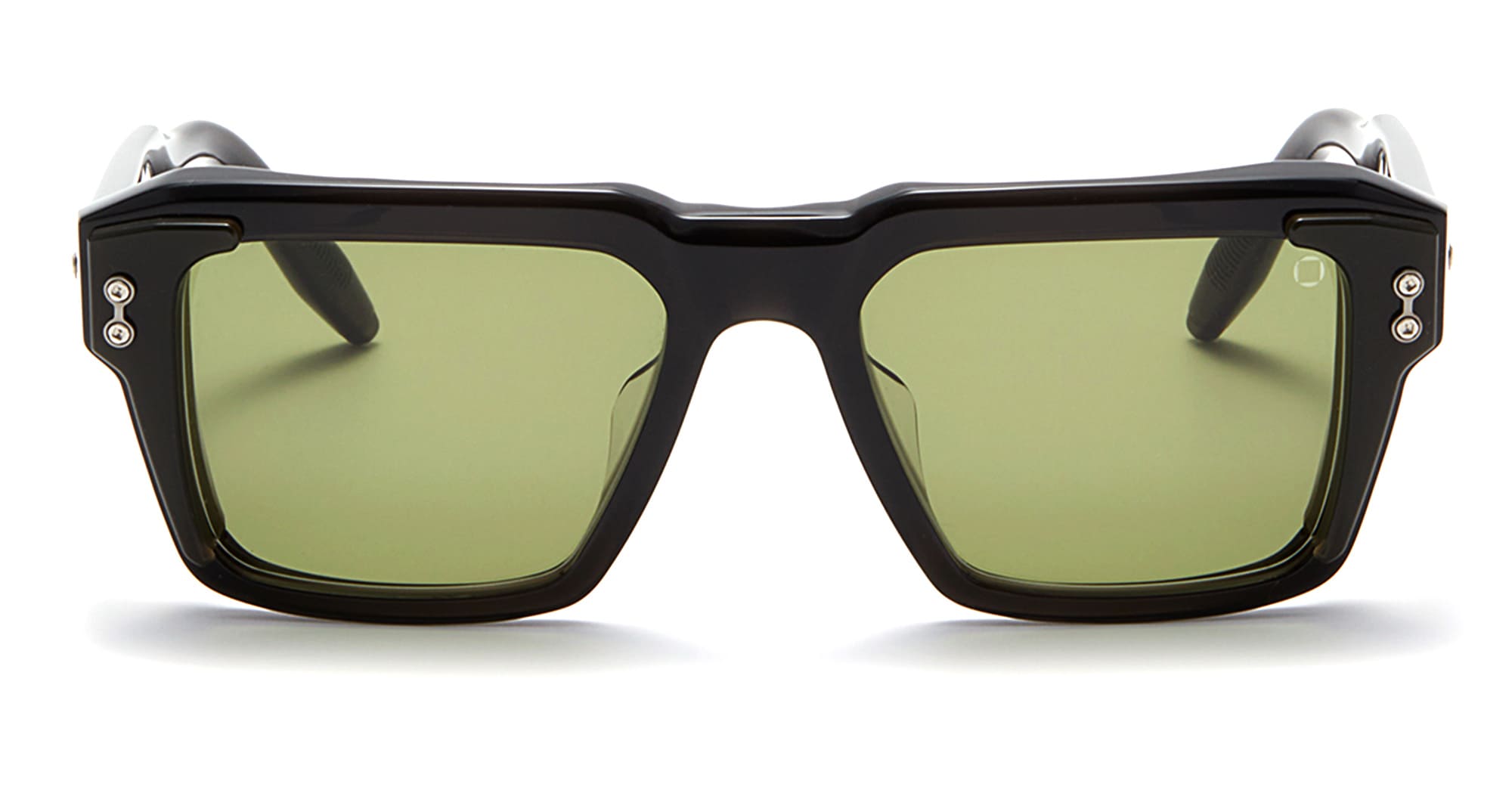Ottica Mondello Roma - Akoni - AKS-105A-54 - HERCULES -  BLACK CRYSTAL - Acetate - shape Squared - Black - EYEWEAR - SUNGLASSES - Uomo,Men - lens Green - Made In Japan