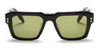 Ottica Mondello Roma - Akoni - AKS-105A-54 - HERCULES -  BLACK CRYSTAL - Acetate - shape Squared - Black - EYEWEAR - SUNGLASSES - Uomo,Men - lens Green - Made In Japan