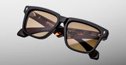 Ottica Mondello Roma - Jacques Marie Mage - JMMHYS-15A - HYANNIS - NOIR 15 - Acetate - shape Rectangular - Black - EYEWEAR - SUNGLASSES - Unisex,Uomo,Donna,Women,Men - lens brass - Made In Japan